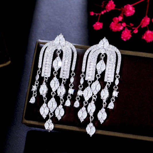 Bridal Chandelier Earrings | Cubic Zirconia