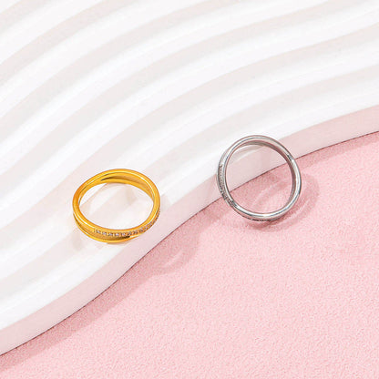Half Pave Double-layer Cross Ring | 18K Gold Plated