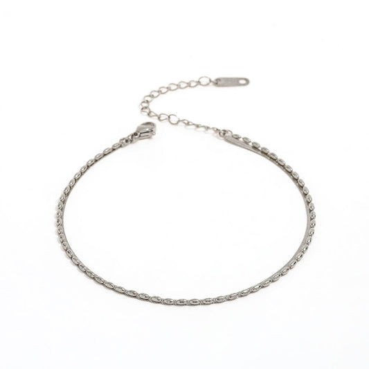 Double-Layer Bead Snake Chain Anklet | 18K Gold Plated
