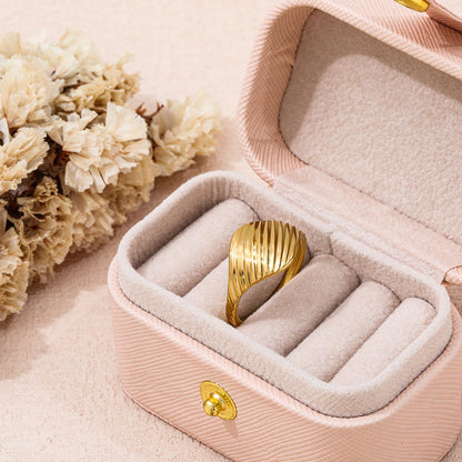 Twill Line Band Ring | 18K Gold Plated