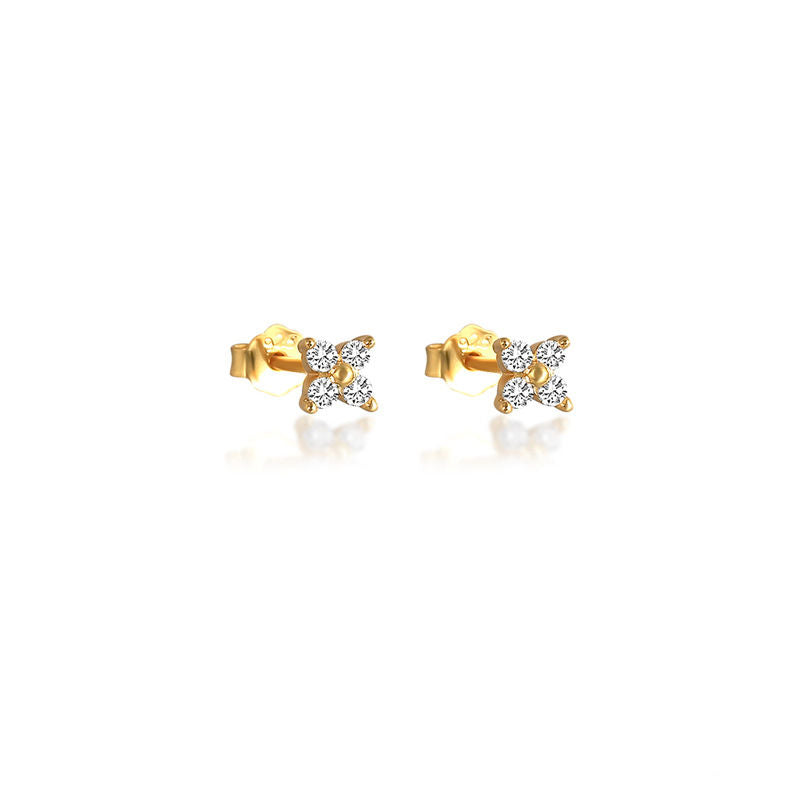 CZ Flower Stud Earrings | 925 Sterling Silver