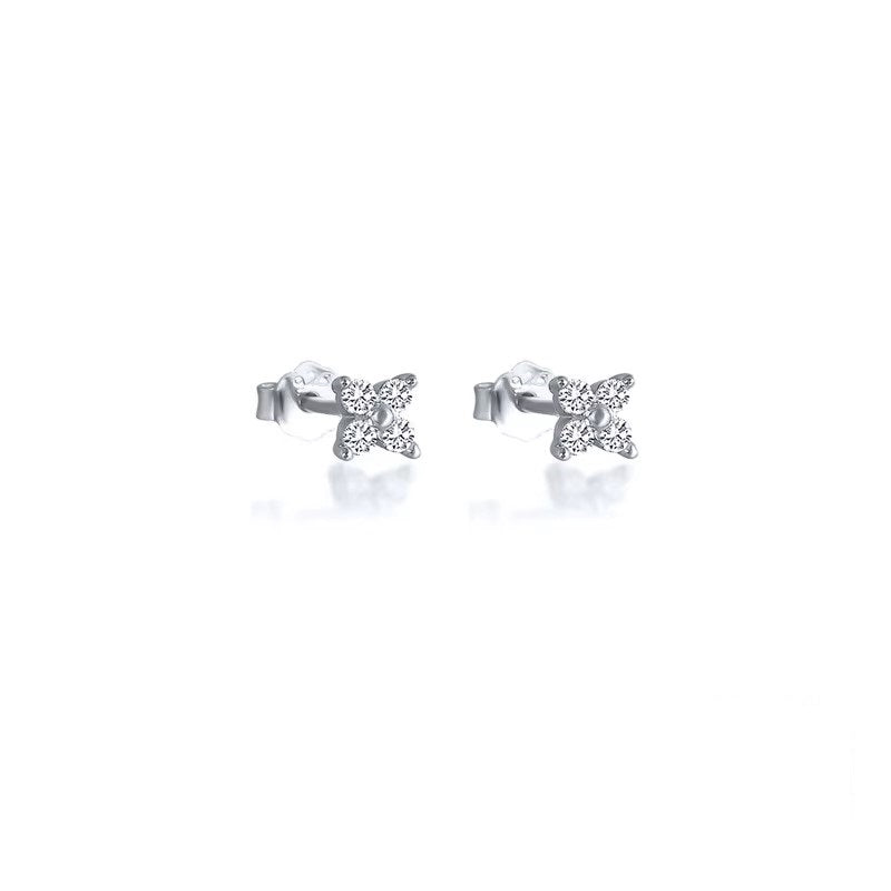 CZ Flower Stud Earrings | 925 Sterling Silver