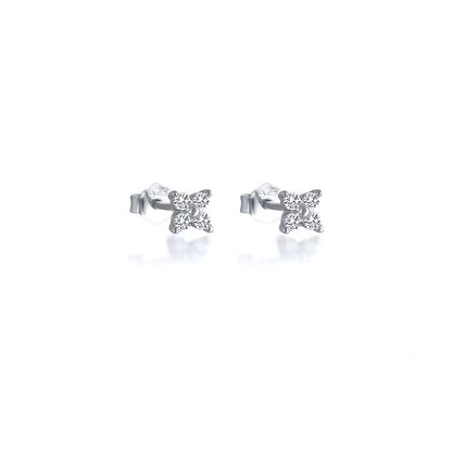 CZ Flower Stud Earrings | 925 Sterling Silver