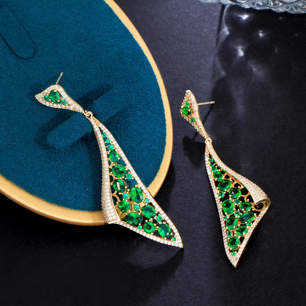 Long Dangle Earrings | Cubic Zirconia
