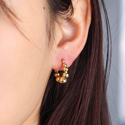 Gradient Beads Hoop Earrings | 18K Gold Plated