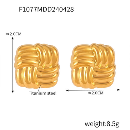 Chunky Stud Earrings | 18K Gold Plated