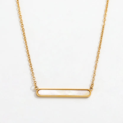 Shell Bar Pendant Necklace | 18K Gold Plated