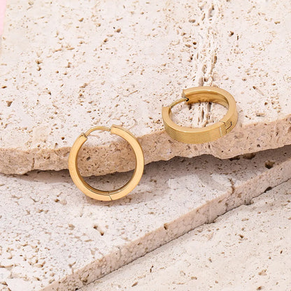 Simple Plain 18K Gold Plated Hoop Earrings