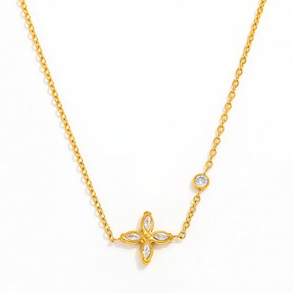 Flower Petal Pendant Necklace | 18K Gold Plated