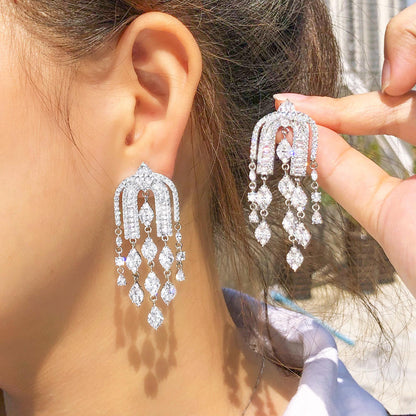 Bridal Chandelier Earrings | Cubic Zirconia