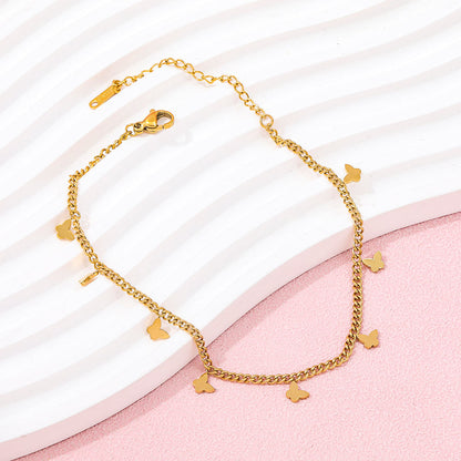 Dainty Butterfly Anklet | 18K Gold Plated