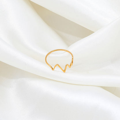 Waved Lines Super Fine Ring | 18K Gold Plated