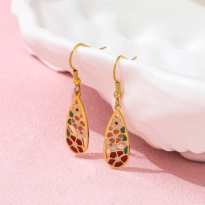 Colorful Drop Earrings | 18K Gold Plated