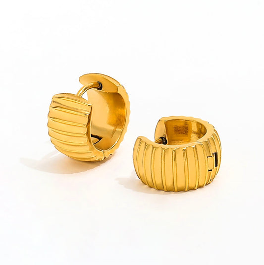 Chunky Huggie Earrings | 18K Gold Plated