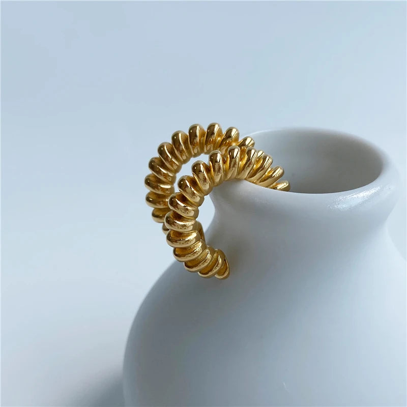 Simple C Shaped 18K Gold Plated Earrings