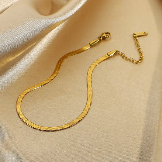 Herringbone Chain Necklace | 18K Gold Plated