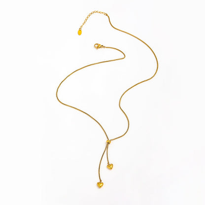 Heart Pendant Tassel Necklace | 18K Gold Plated