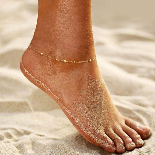 Simple Bead Anklet | 18K Gold Plated