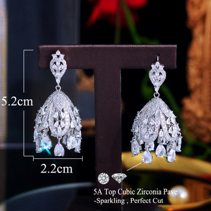 Bell Shape Chandelier Earrings | Cubic Zirconia