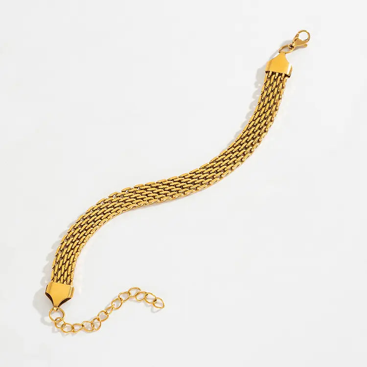 Vintage Statement Flat Mesh Chain Bracelet