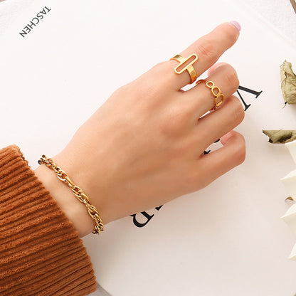 Link Chain Necklace and Bracelet Set