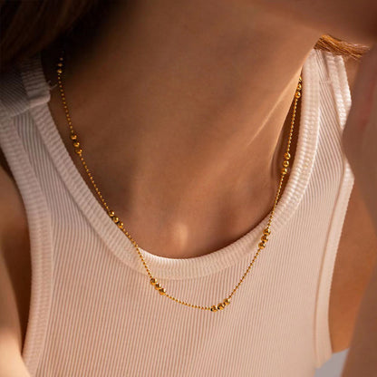 Bead Chain Necklace | 18K Gold Plated