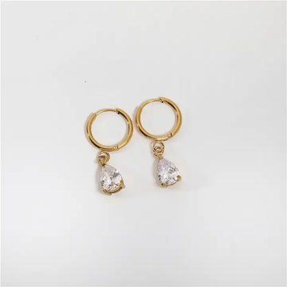 Water Drop 18K Gold Plated Hoop Earrings