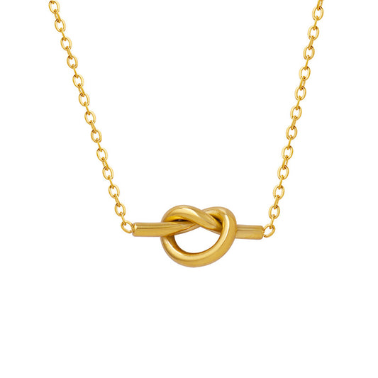 Twisted Circle Heart Knot Necklace