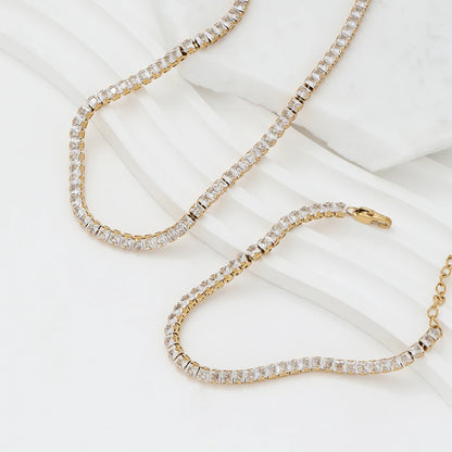 Tennis Cubic Zirconia 18K Gold Plated Set