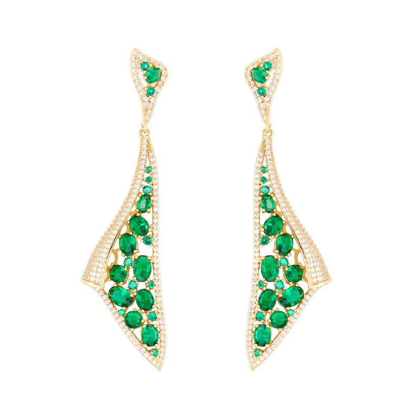 Long Dangle Earrings | Cubic Zirconia