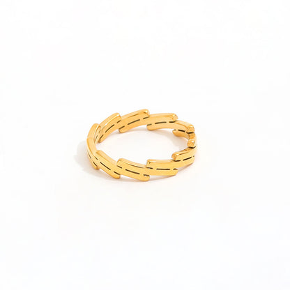 Irregular Double Line Ring | 18K Gold Plated