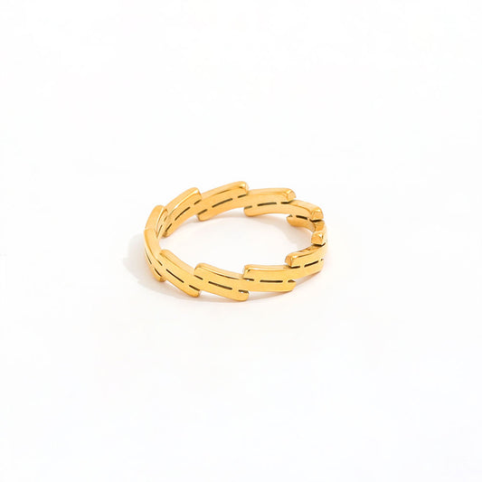 Irregular Double Line Ring | 18K Gold Plated