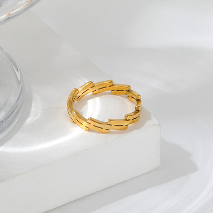 Irregular Double Line Ring | 18K Gold Plated