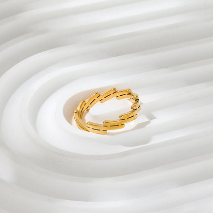 Irregular Double Line Ring | 18K Gold Plated