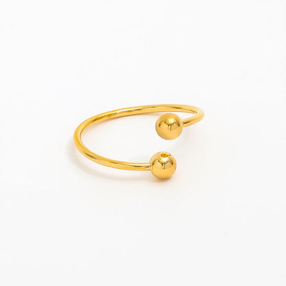 Mini Thin Adjustable Bead Ring | 18K Gold Plated