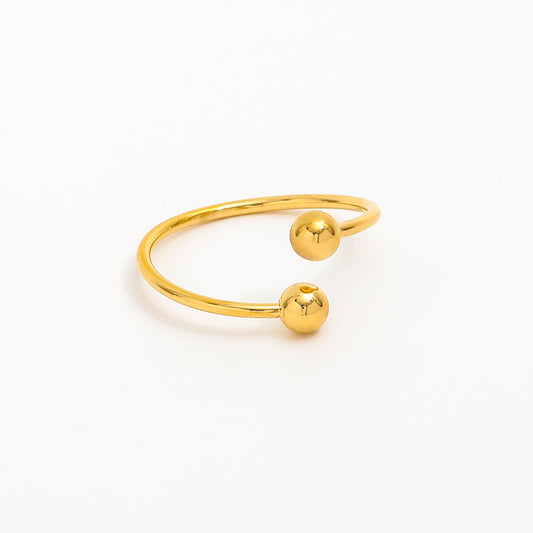 Mini Thin Adjustable Bead Ring | 18K Gold Plated