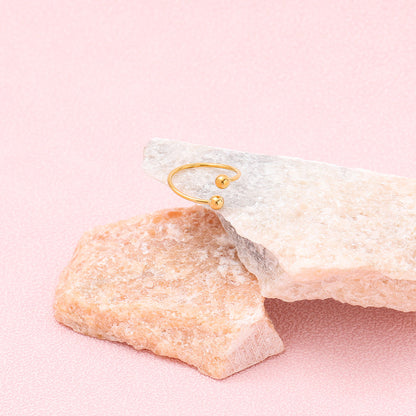 Mini Thin Adjustable Bead Ring | 18K Gold Plated