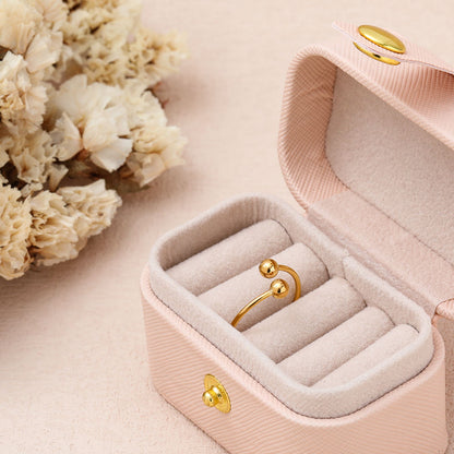 Mini Thin Adjustable Bead Ring | 18K Gold Plated
