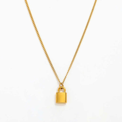 Padlock Pendant Necklace | 18K Gold Plated