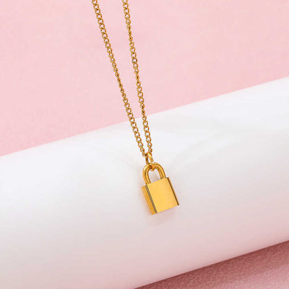 Padlock Pendant Necklace | 18K Gold Plated