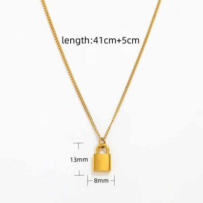 Padlock Pendant Necklace | 18K Gold Plated