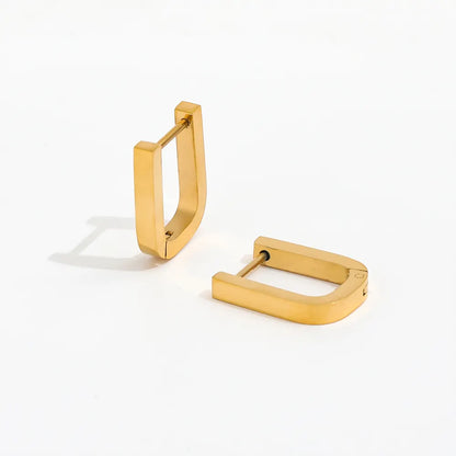 Rectangle Hoop Earrings | 18K Gold Plated