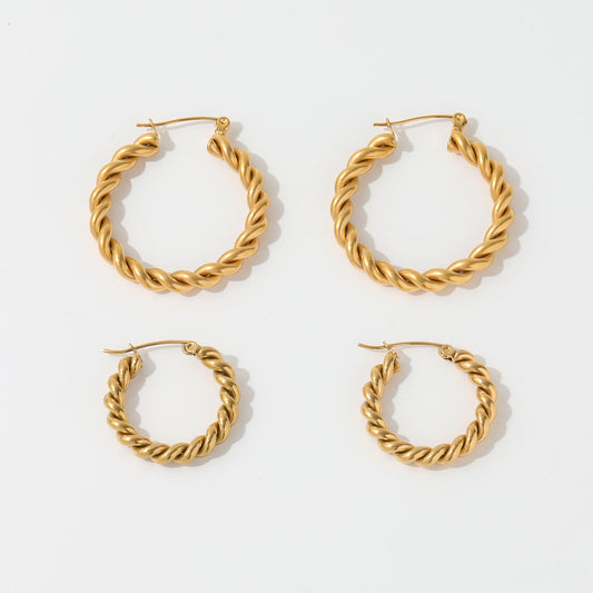 Rope Chain Statement Hoop Earrings | 18K Gold Plated