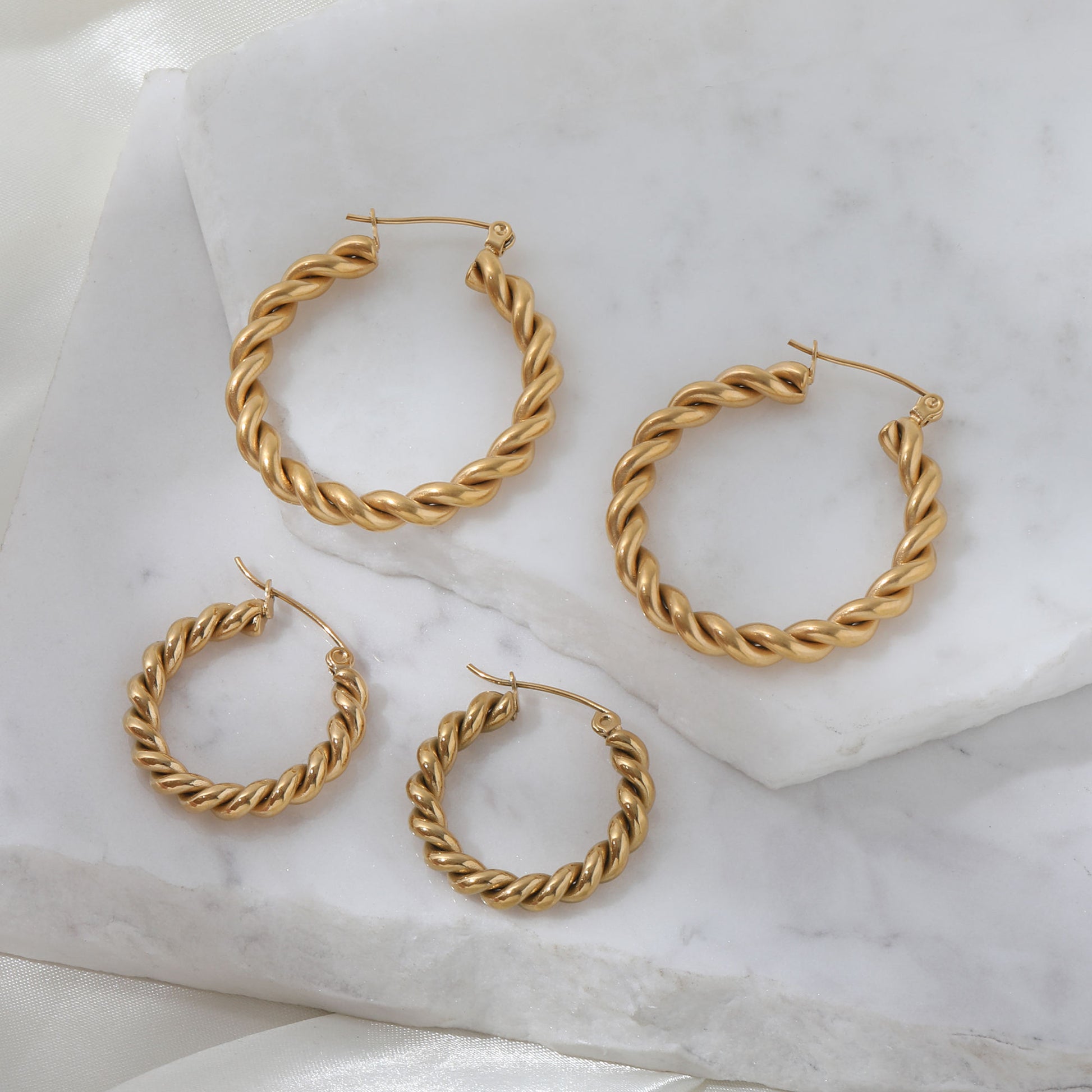 Rope Chain Statement Hoop Earrings | 18K Gold Plated