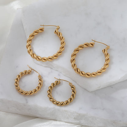 Rope Chain Statement Hoop Earrings | 18K Gold Plated
