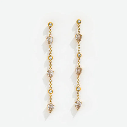 Water Drop CZ Dangle Earrings