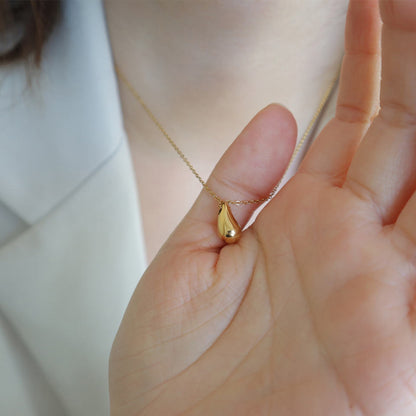 Water Drop 18K Gold Plated Pendant Necklace