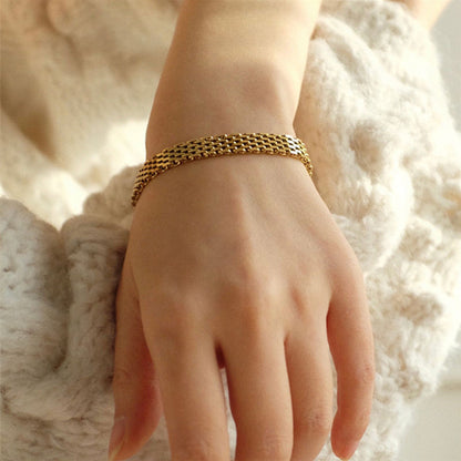 Vintage Statement Flat Mesh Chain Bracelet
