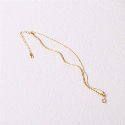 Double-layer 18K Gold Plated Chain Bracelet
