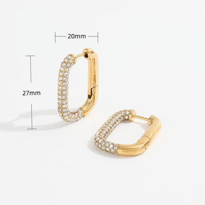 Chunky Cubic Zirconia Hoop Earrings